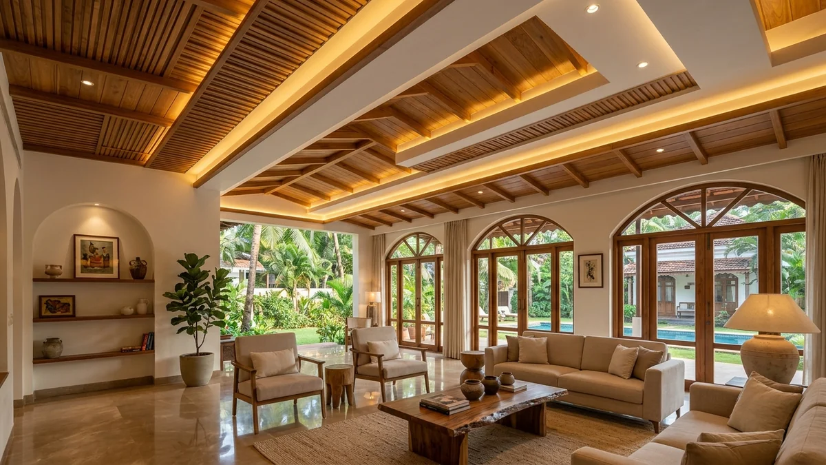 False Ceiling Options for Goan Homes: Gypsum vs PVC vs Wood