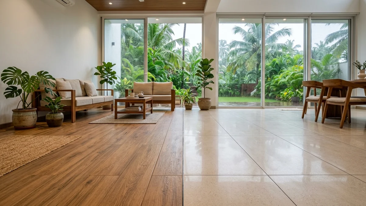 Wooden Flooring vs SPC vs Tiles in Goa Monsoon Climate